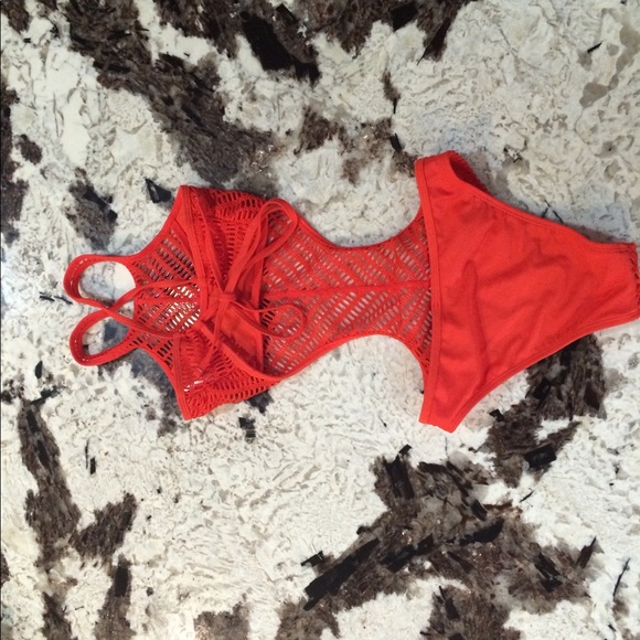 XS orange crotchet monokini by Xhilaration - Picture 5 of 5